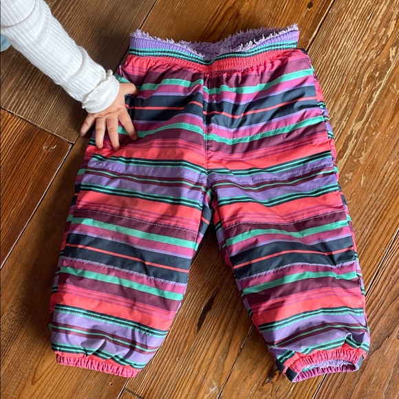 Patagonia Other - PATAGONIA 12-18M Baby Snow Pants Fleece Lined Waterproof - Pink, Purple Stripes